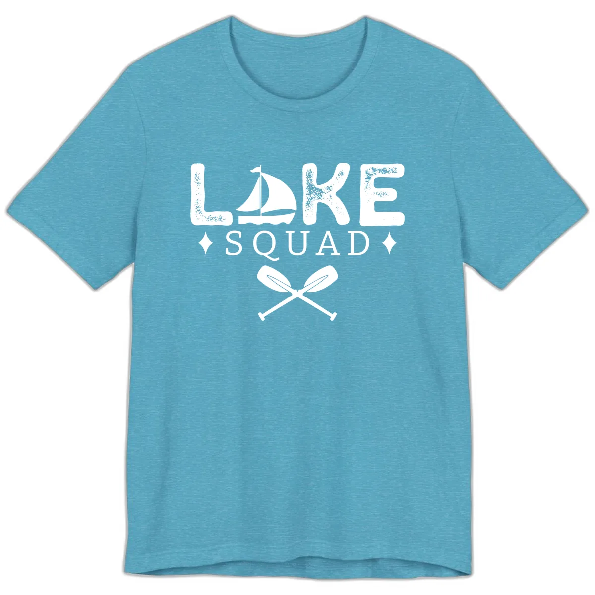 Lake Squad Sailing Design Premium T-Shirt in Heather Aqua