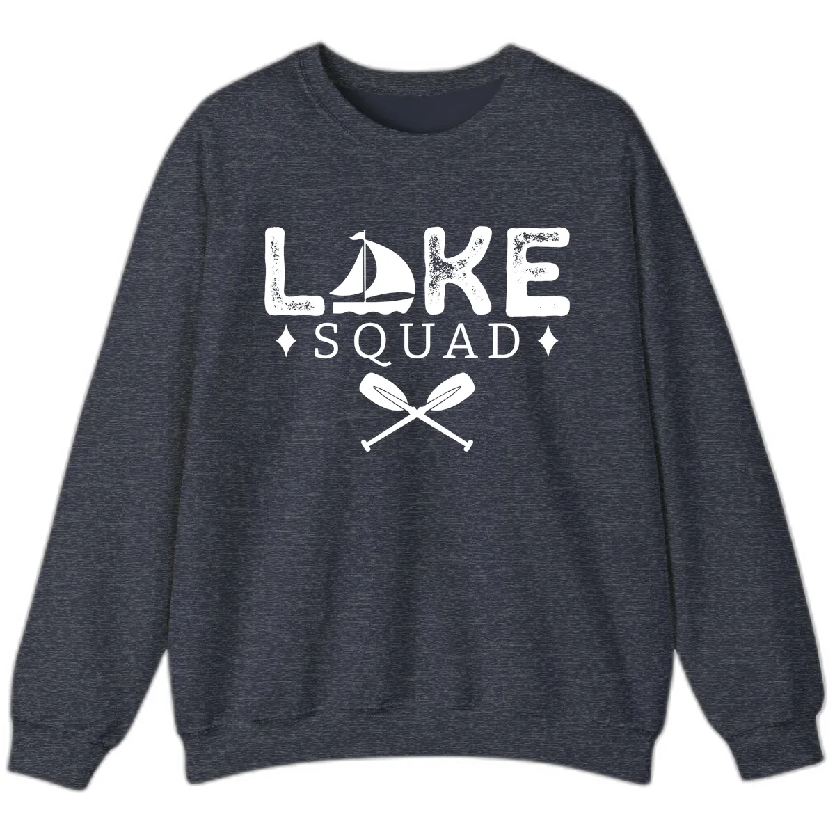 Lake Squad Sailing Design Sweatshirt in Heather Sport Dark Navy