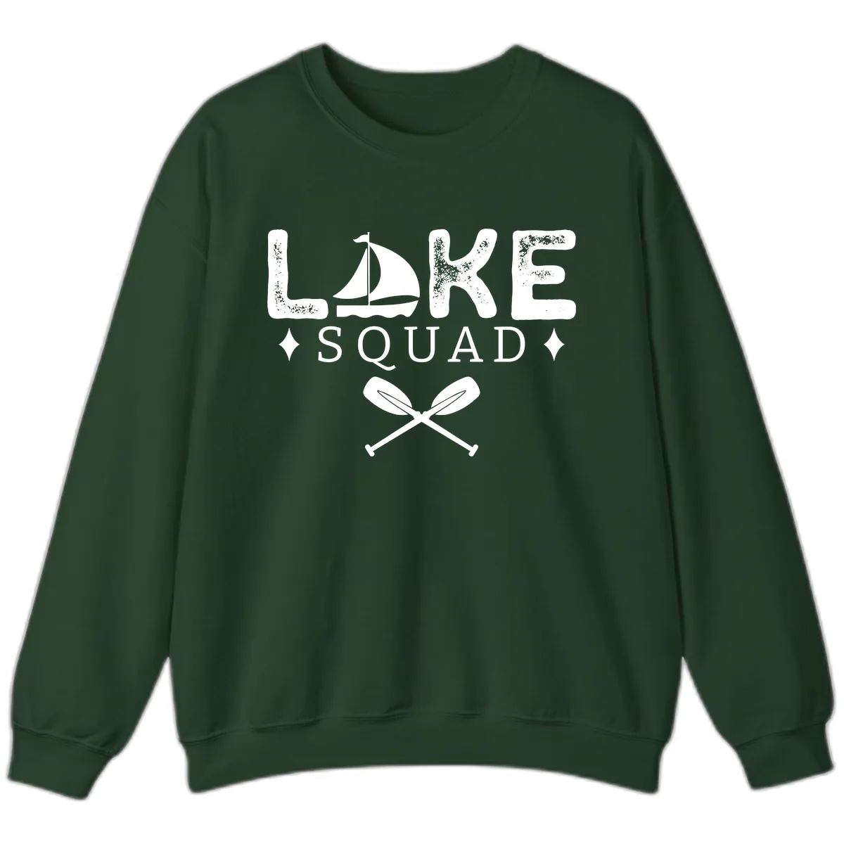 Lake Squad Sailing Design Sweatshirt in Forest Green