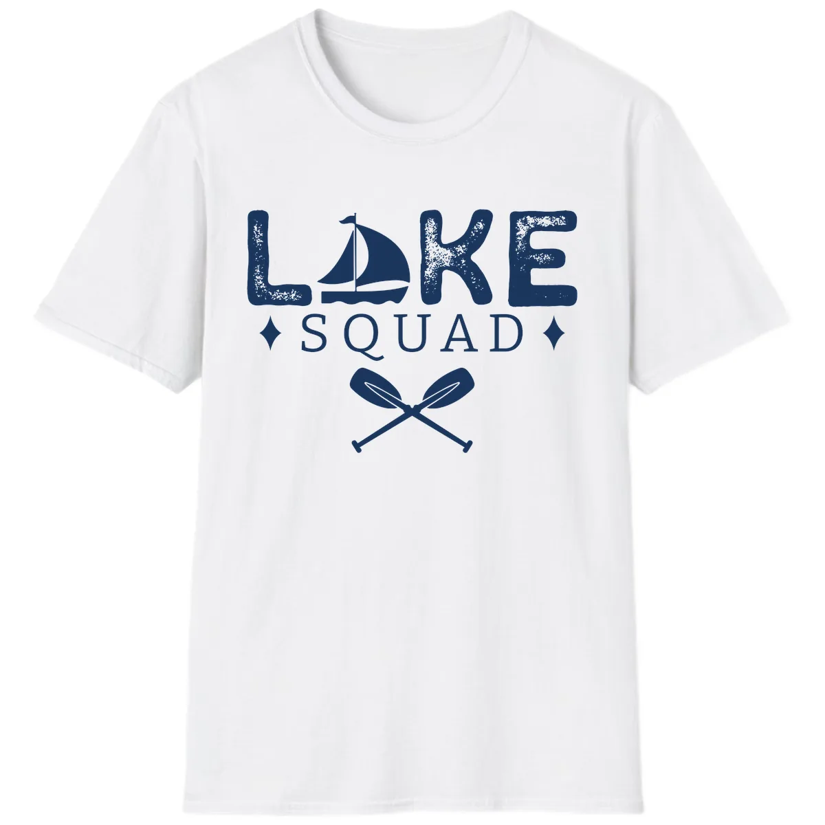 Lake Squad Sailing Design T-Shirt in White