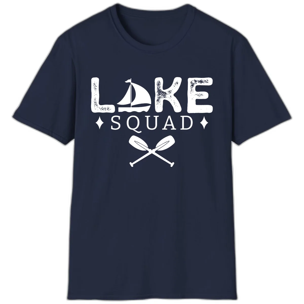Lake Squad Sailing Design T-Shirt in Navy