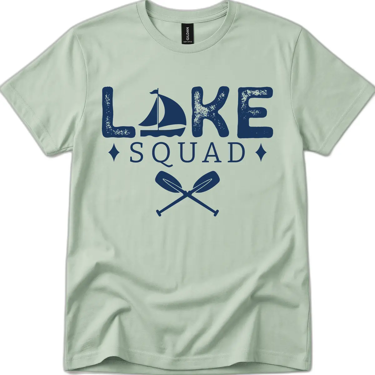 Lake Squad Sailing Design T-Shirt in Sage