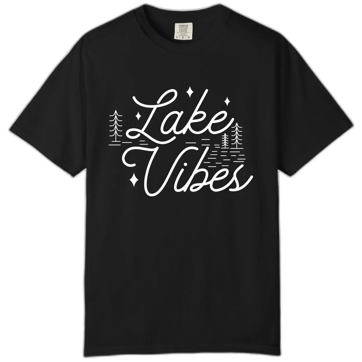 Lake Vibes Script Design Comfort Color in Black
