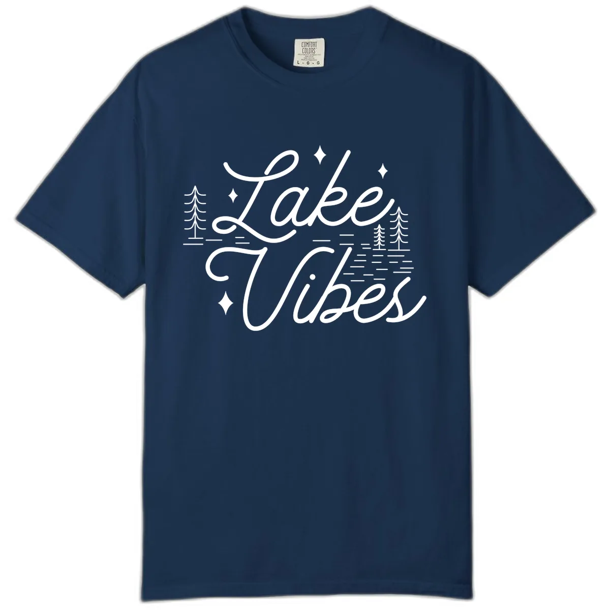 Lake Vibes Script Design Comfort Color in Navy
