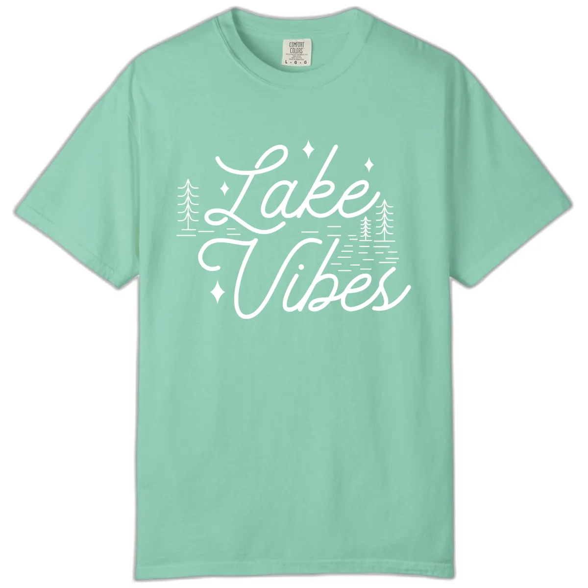 Lake Vibes Script Design Comfort Color in Island Reef