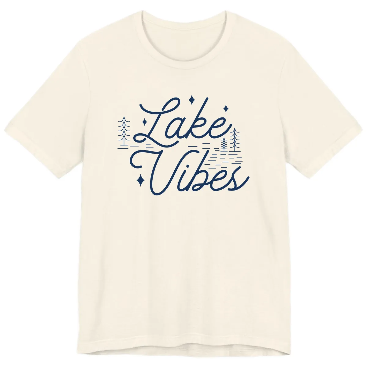 Lake Vibes Script Design Premium T-Shirt in Natural