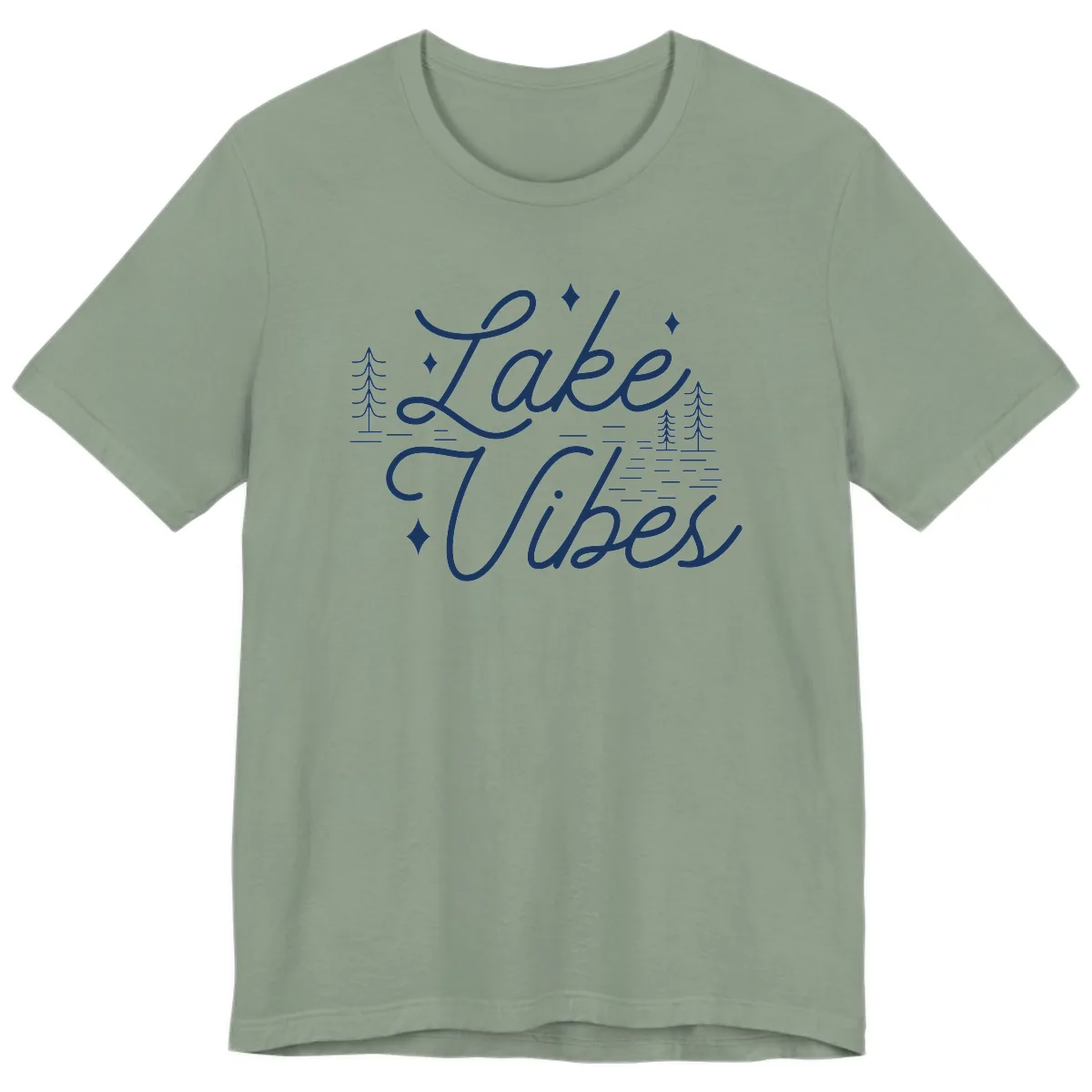 Lake Vibes Script Design Premium T-Shirt in Sage
