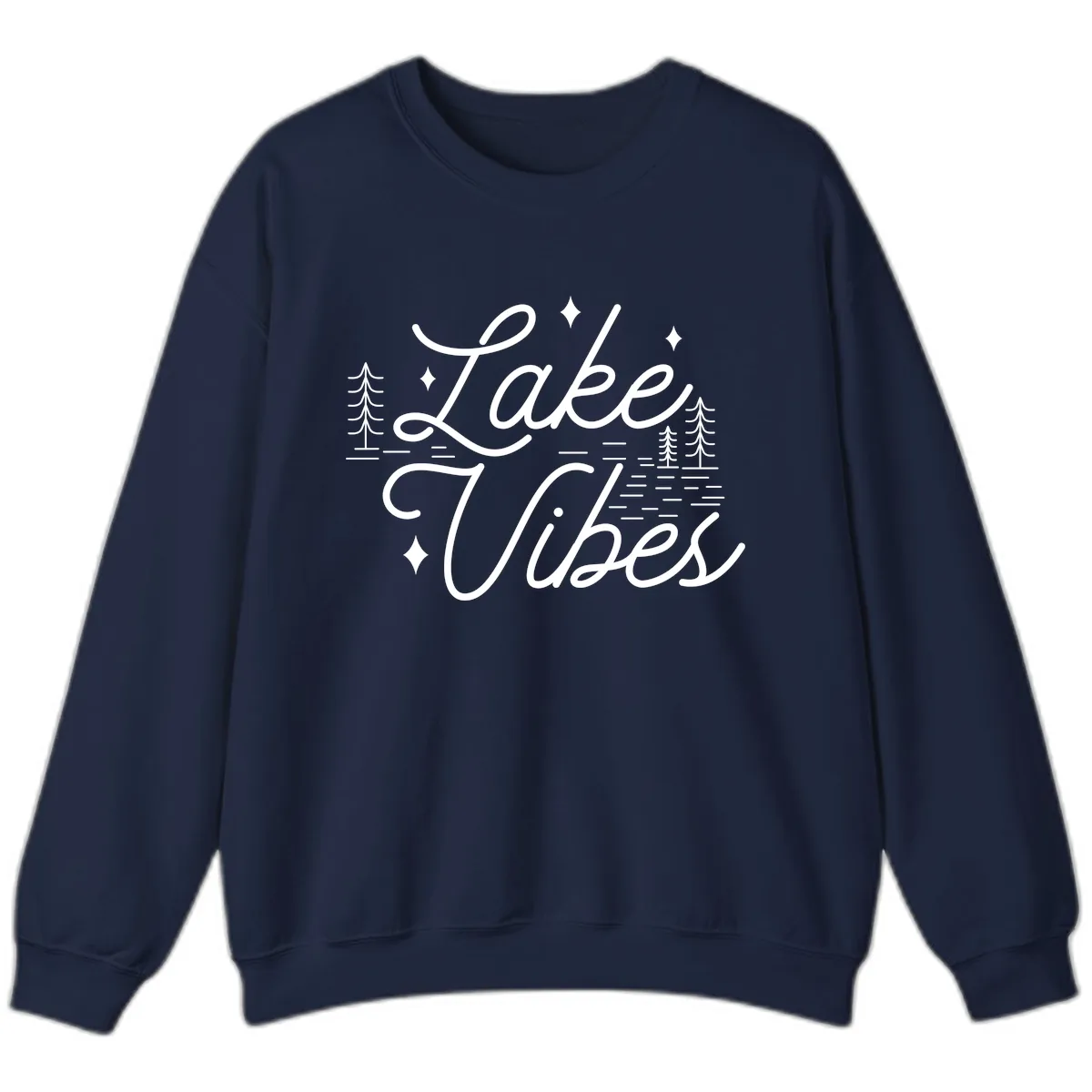 Lake Vibes Script Design Sweatshirt in Navy