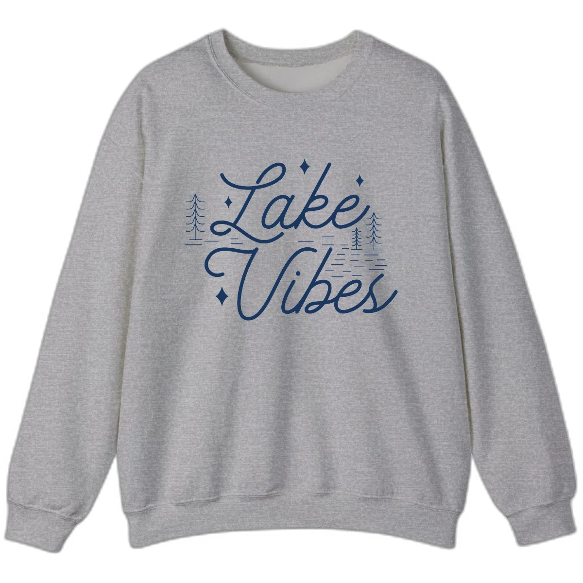 Lake Vibes Script Design Sweatshirt in Sport Grey