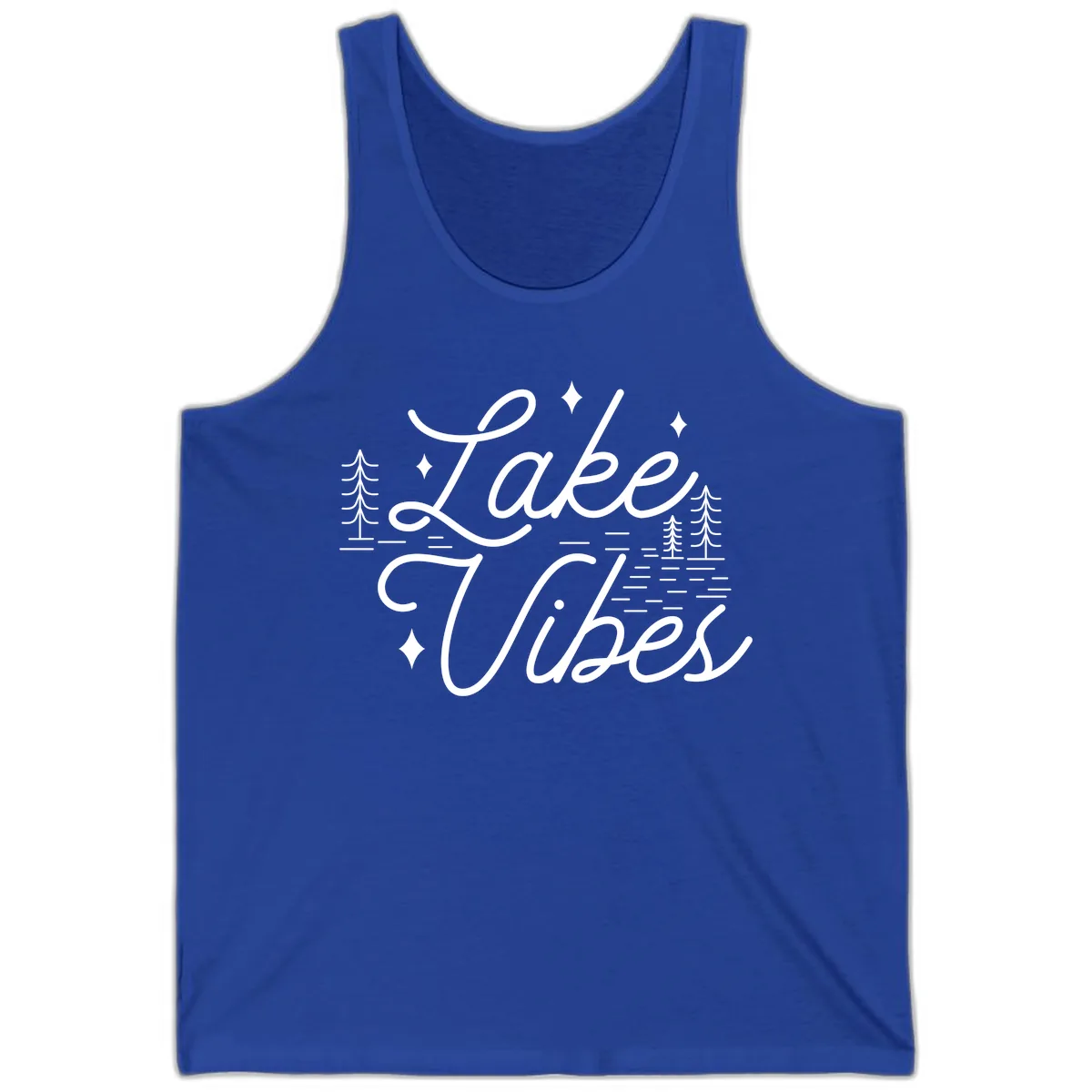 Lake Vibes Script Design Tank in True Royal