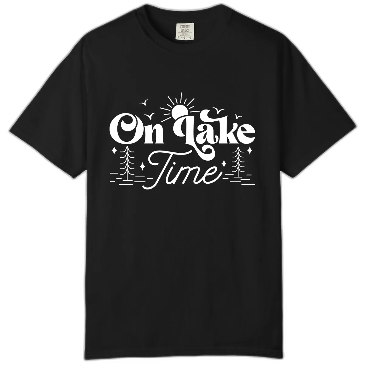 On Lake Time Typography Design Comfort Color in Black