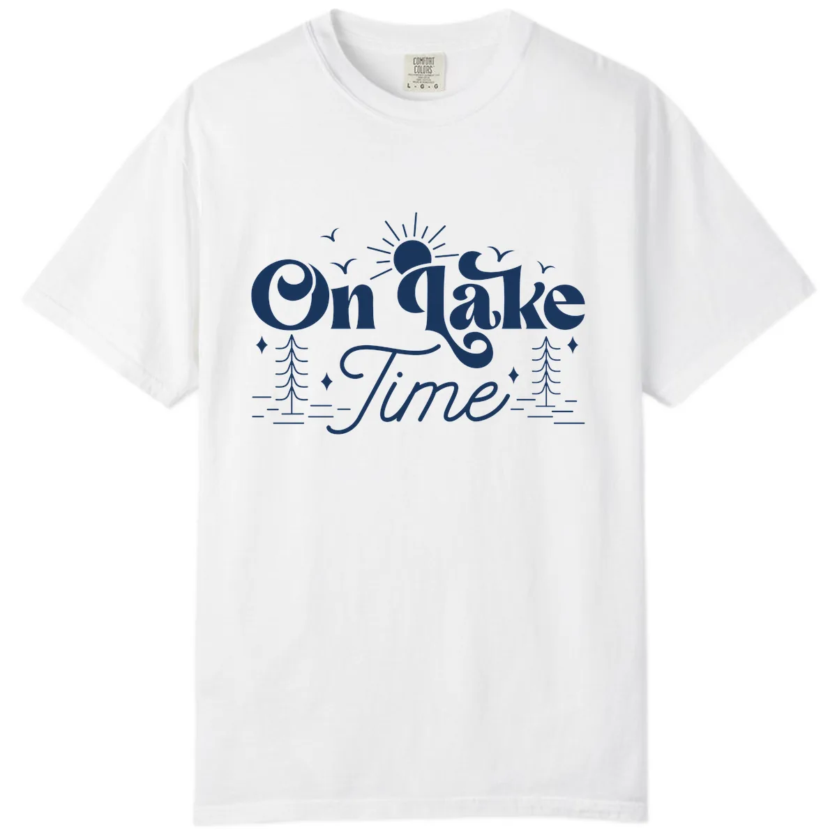 On Lake Time Typography Design Comfort Color in White