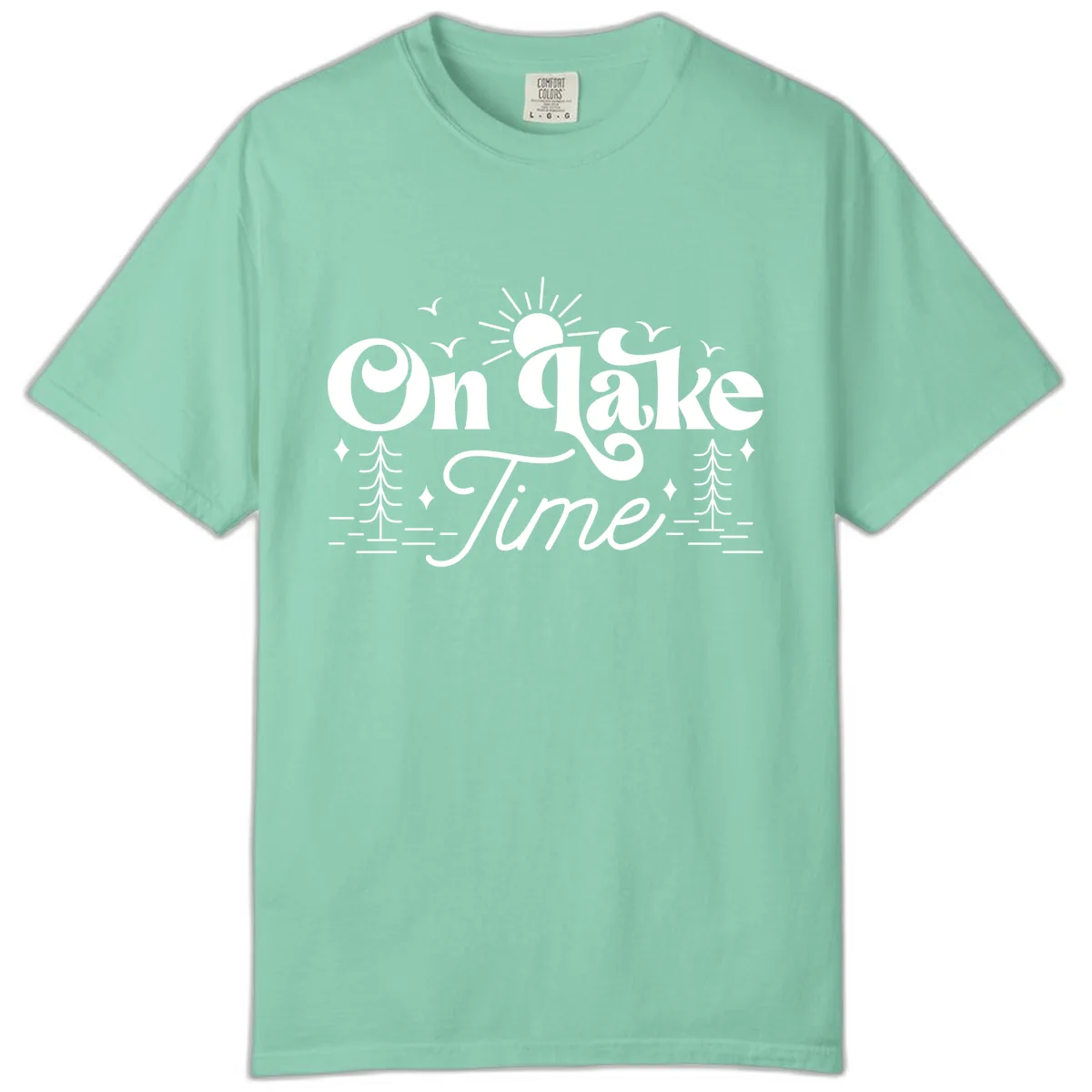 On Lake Time Typography Design Comfort Color in Island Reef