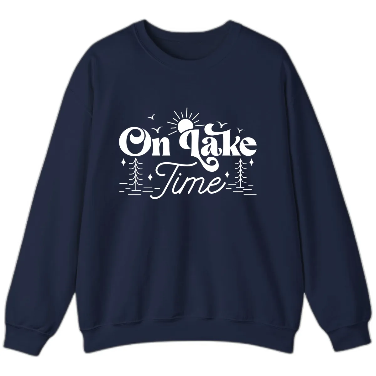 On Lake Time Typography Design Sweatshirt in Navy
