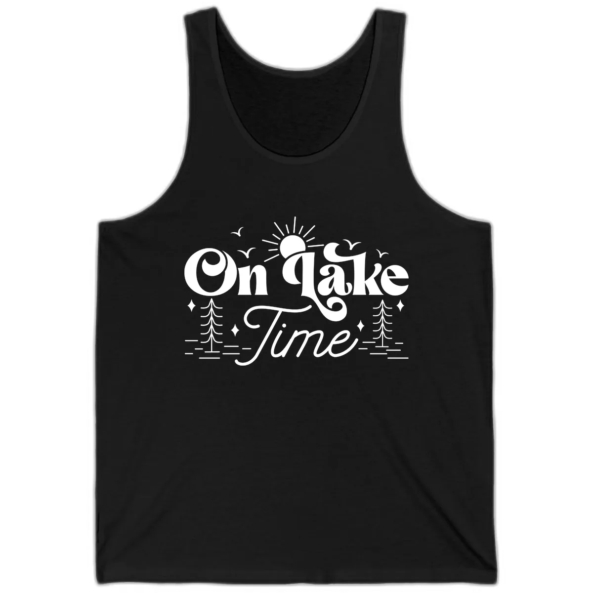 On Lake Time Typography Design Tank in Black