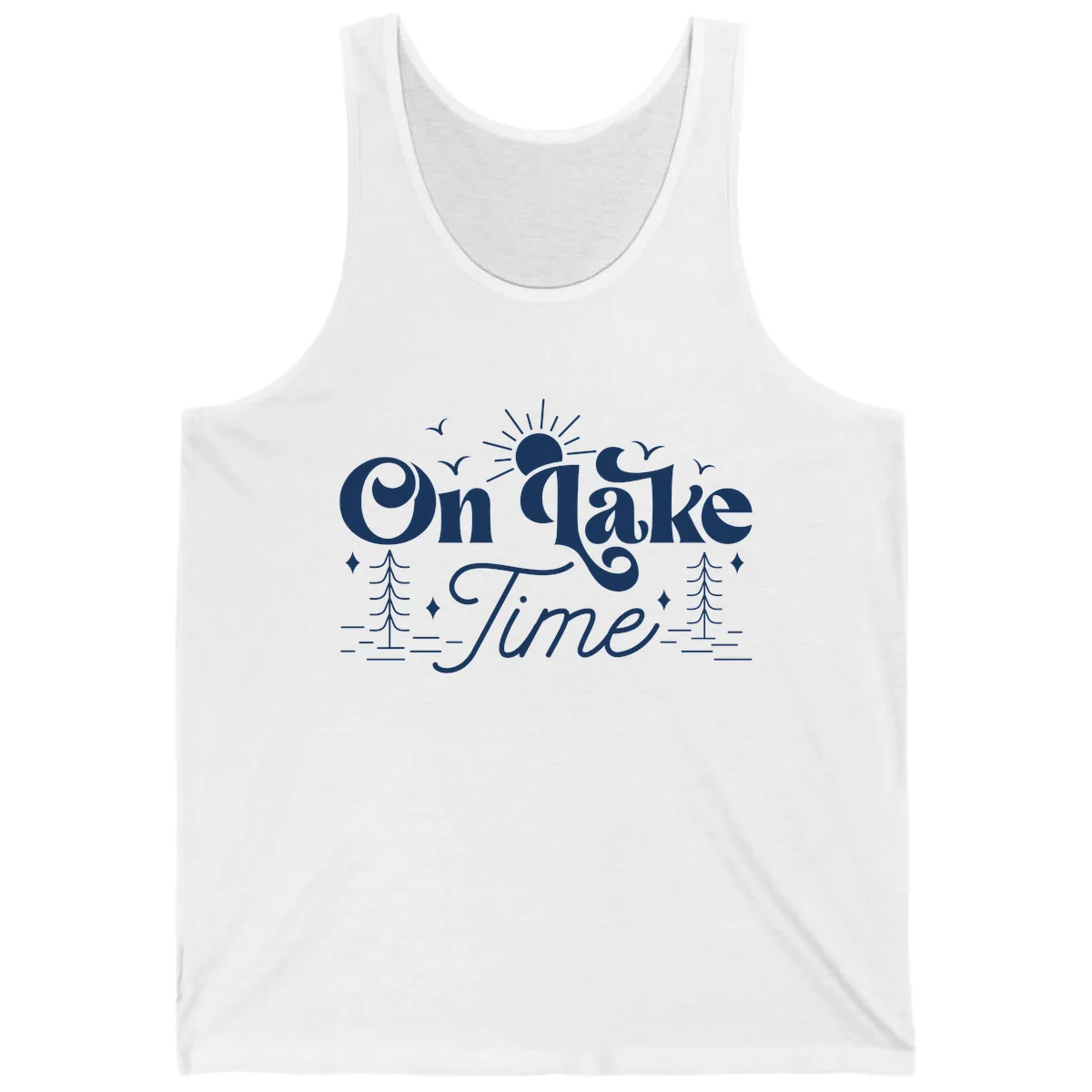 On Lake Time Typography Design Tank in White