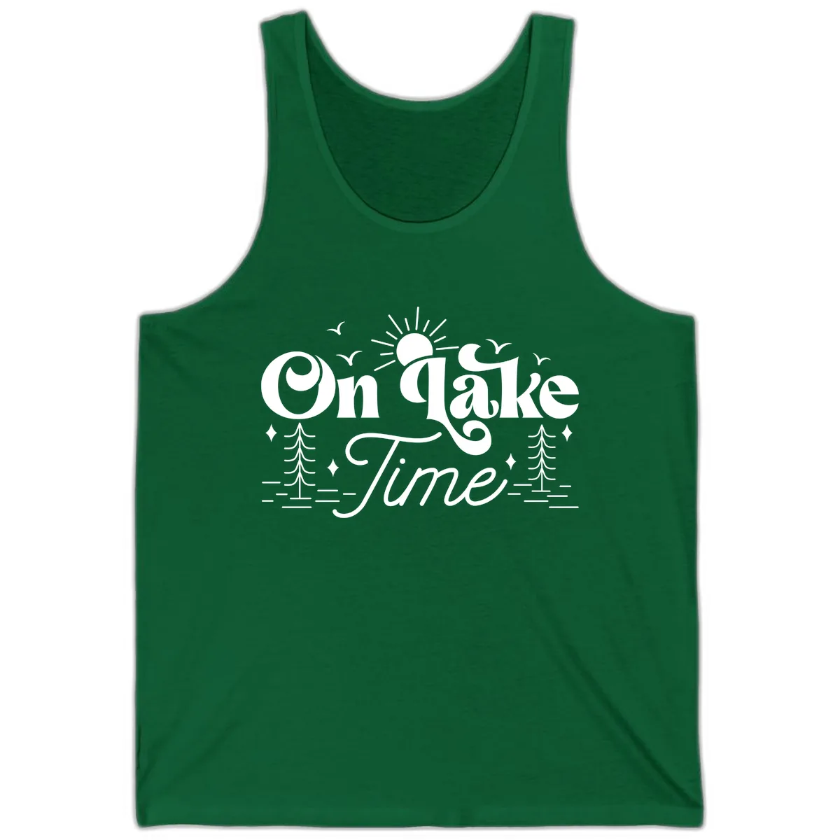 On Lake Time Typography Design Tank in Kelly