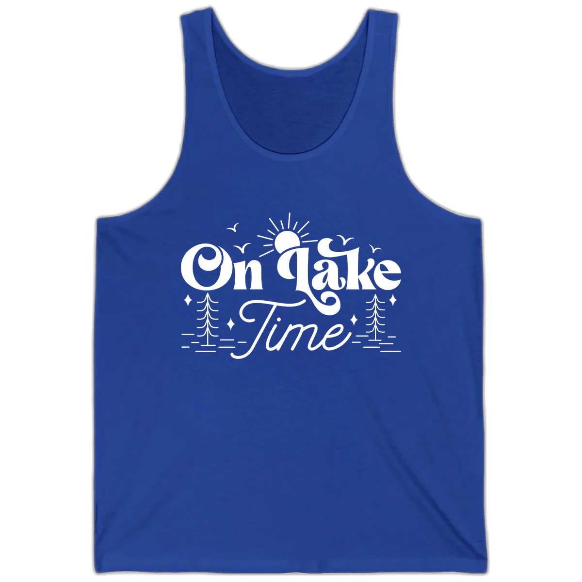 On Lake Time Typography Design Tank in True Royal