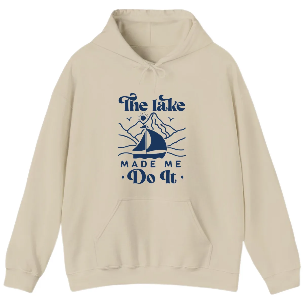 The Lake Made Me Do It Sailboat Hoodie in Sand