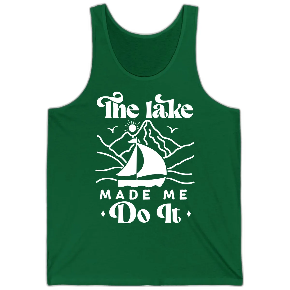 The Lake Made Me Do It Sailboat Tank in Kelly