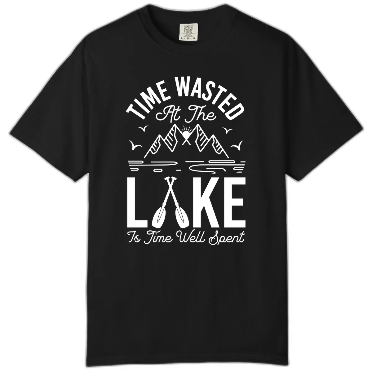 Time Wasted At The Lake Comfort Color in Black