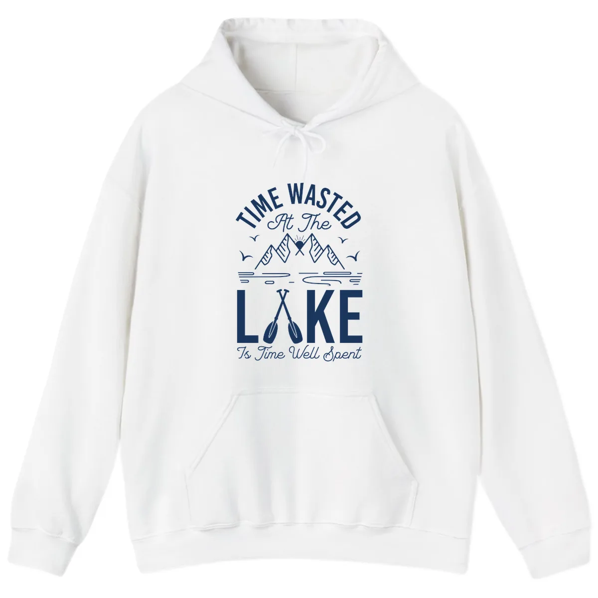 Time Wasted At The Lake Hoodie in White