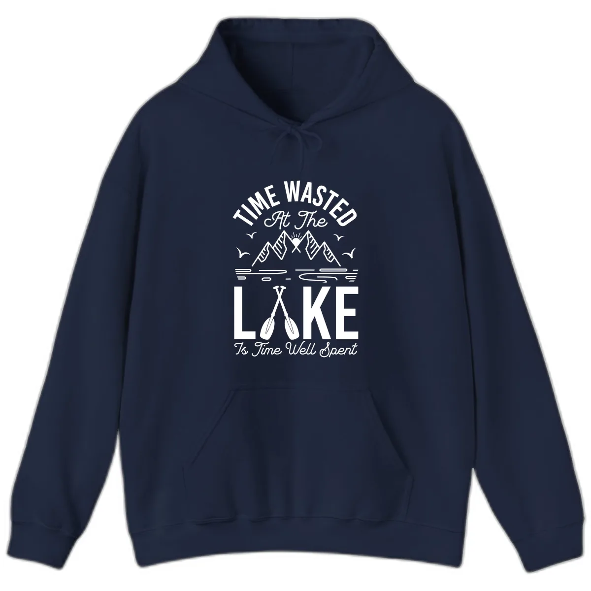 Time Wasted At The Lake Hoodie in Navy