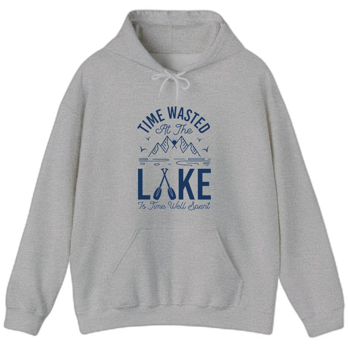 Time Wasted At The Lake Hoodie in Sport Grey