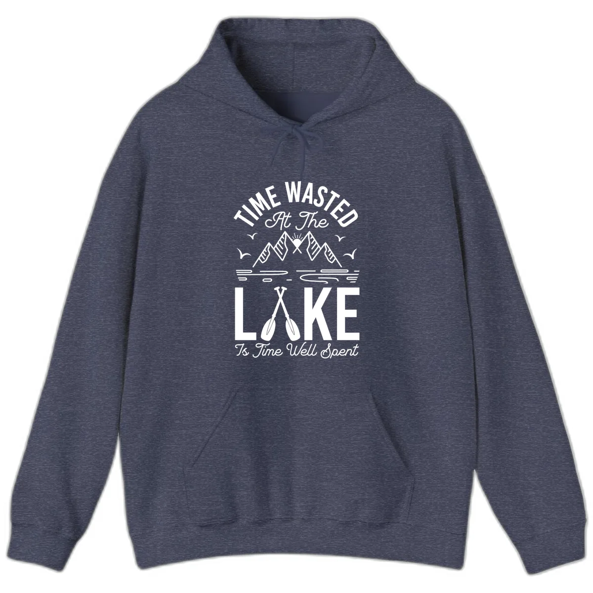 Time Wasted At The Lake Hoodie in Heather Sport Dark Navy