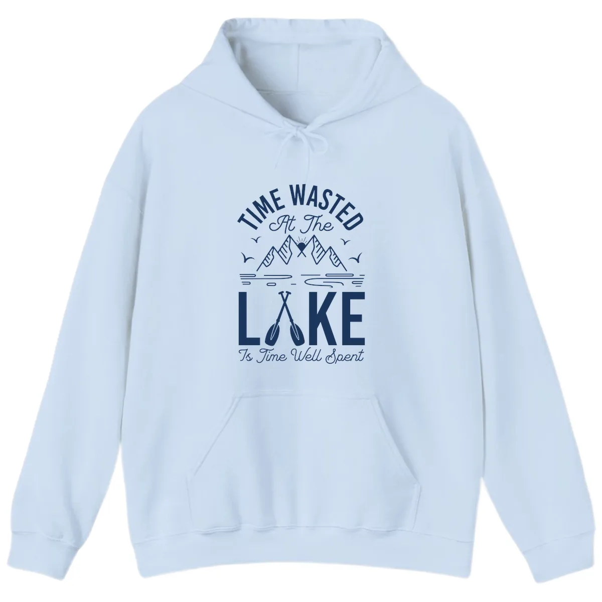 Time Wasted At The Lake Hoodie in Light Blue
