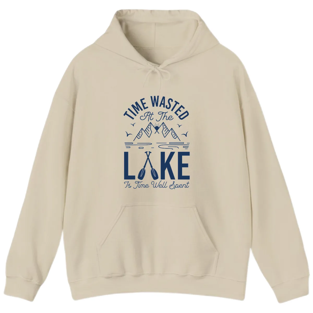 Time Wasted At The Lake Hoodie in Sand