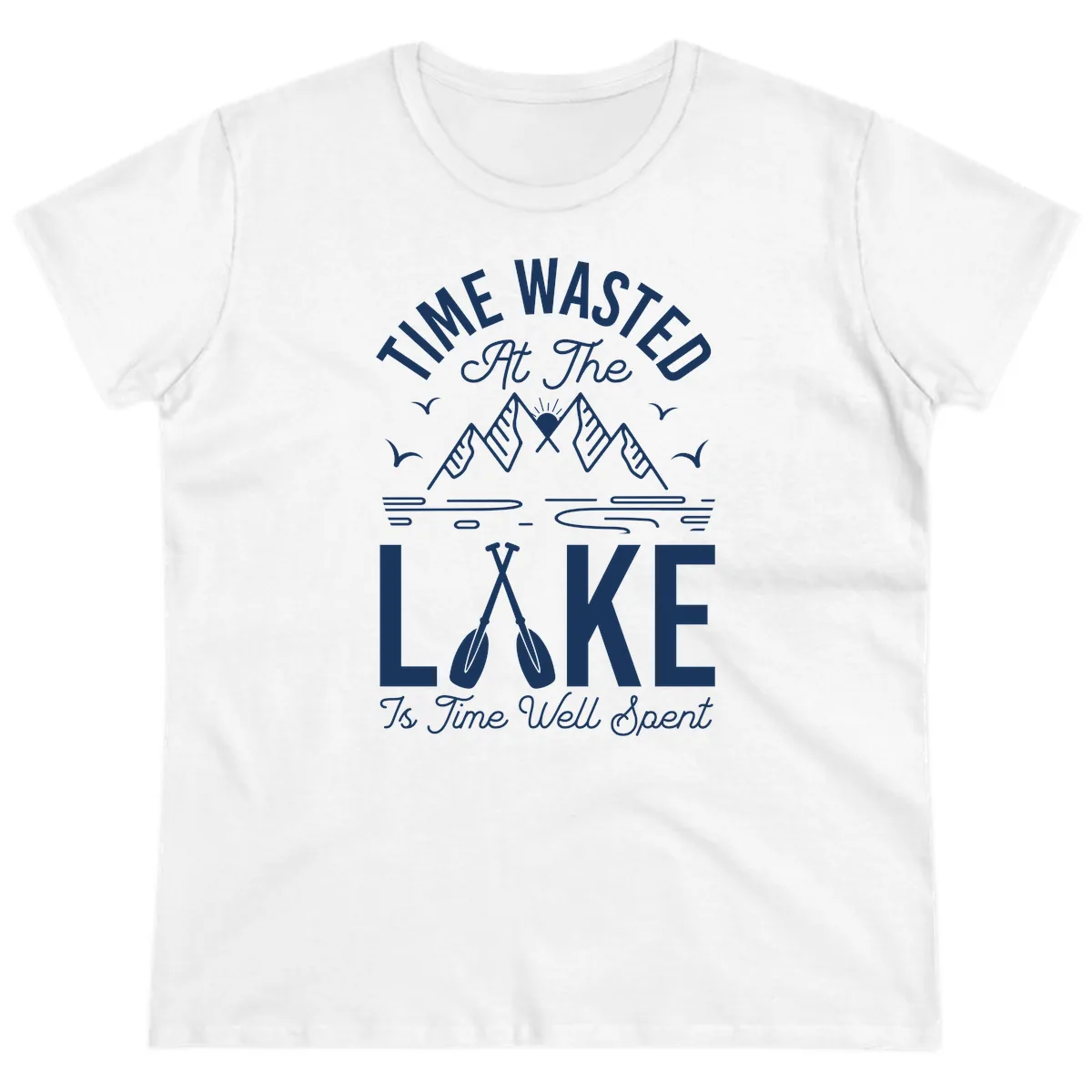 Time Wasted At The Lake Ladies Tee in White