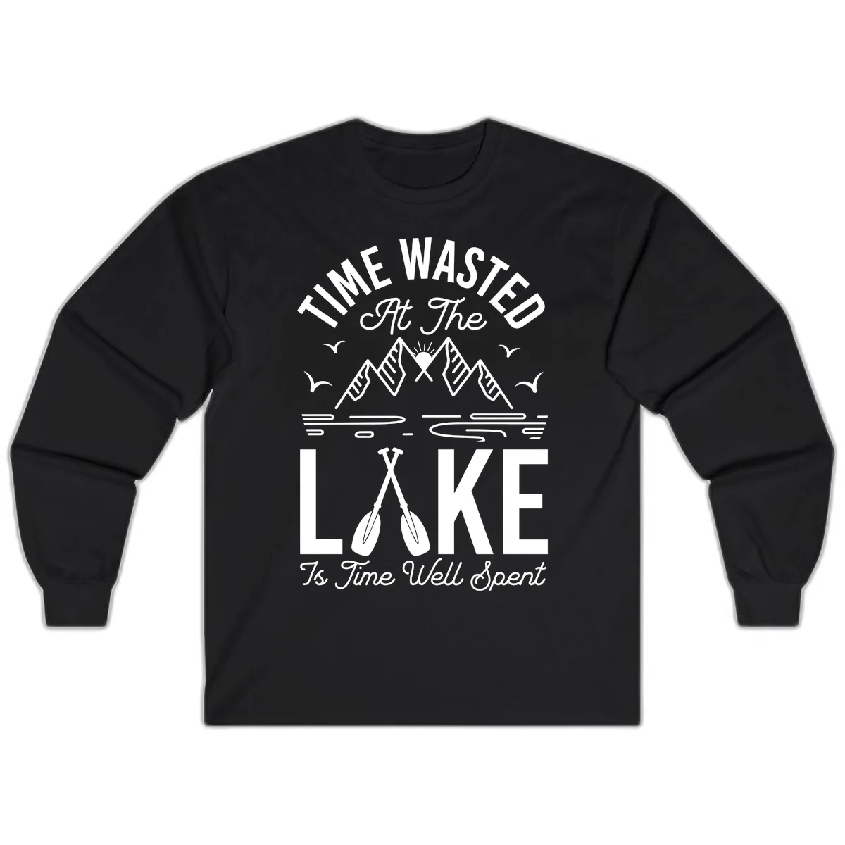 Time Wasted At The Lake Long Sleeve in Black