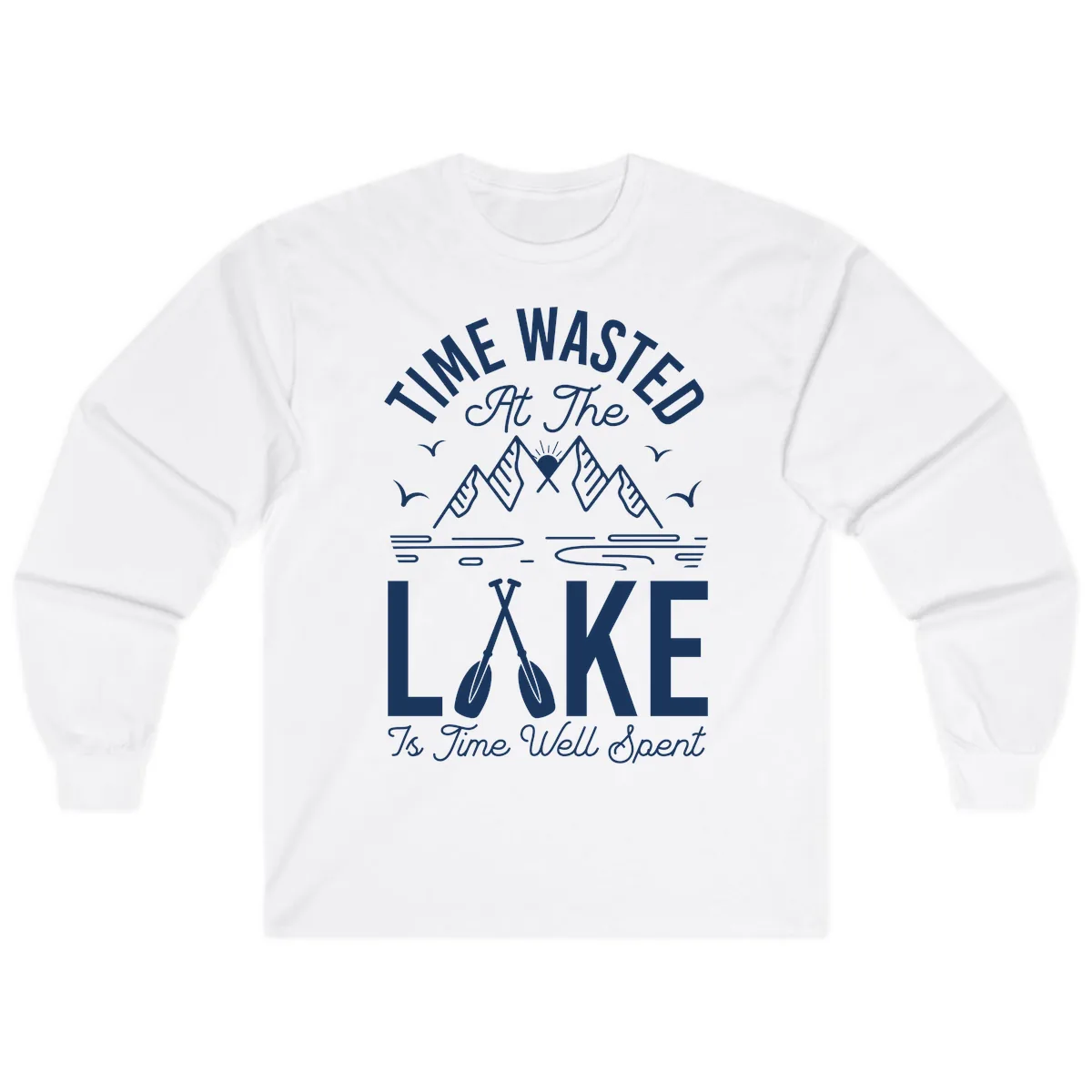 Time Wasted At The Lake Long Sleeve in White