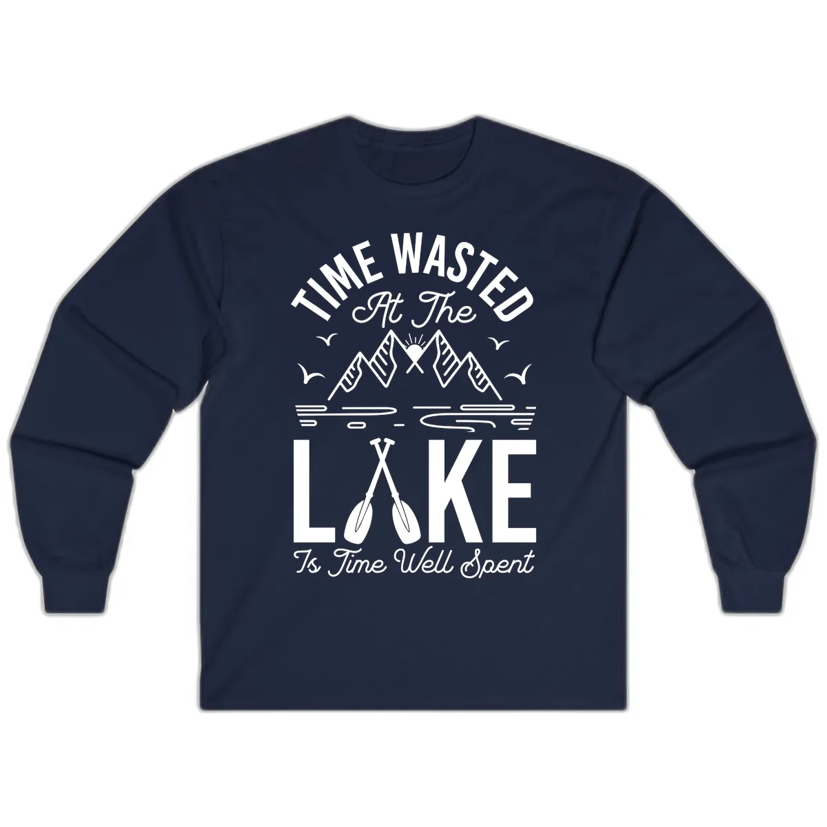 Time Wasted At The Lake Long Sleeve in Navy
