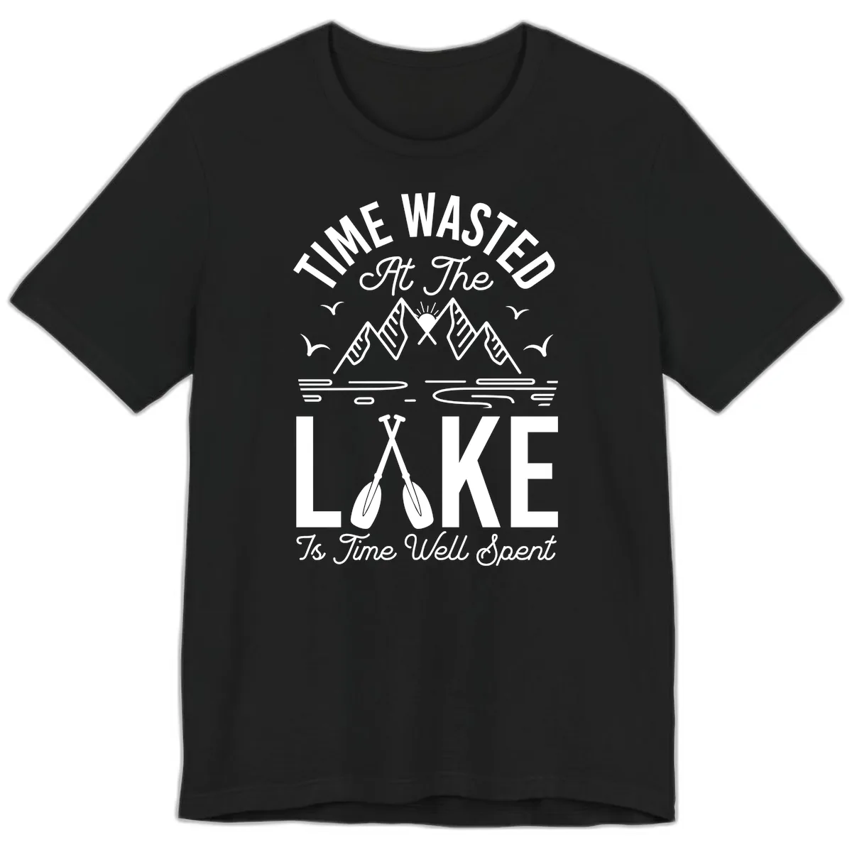 Time Wasted At The Lake Premium T-Shirt in Black