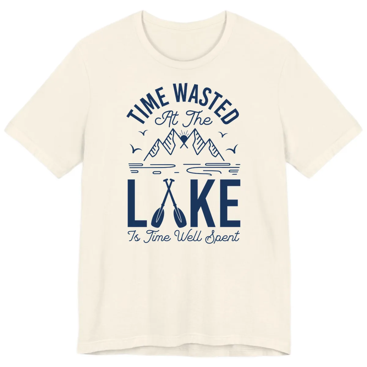 Time Wasted At The Lake Premium T-Shirt in Natural