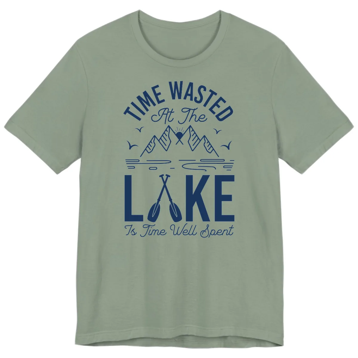 Time Wasted At The Lake Premium T-Shirt in Sage