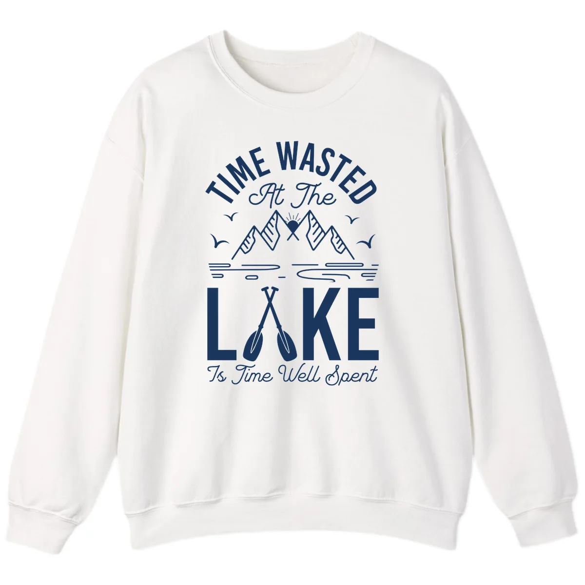 Time Wasted At The Lake Sweatshirt in White