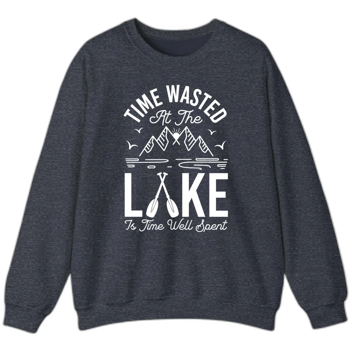 Time Wasted At The Lake Sweatshirt in Heather Sport Dark Navy