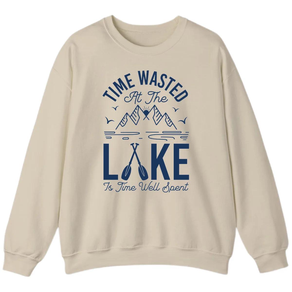 Time Wasted At The Lake Sweatshirt in Sand
