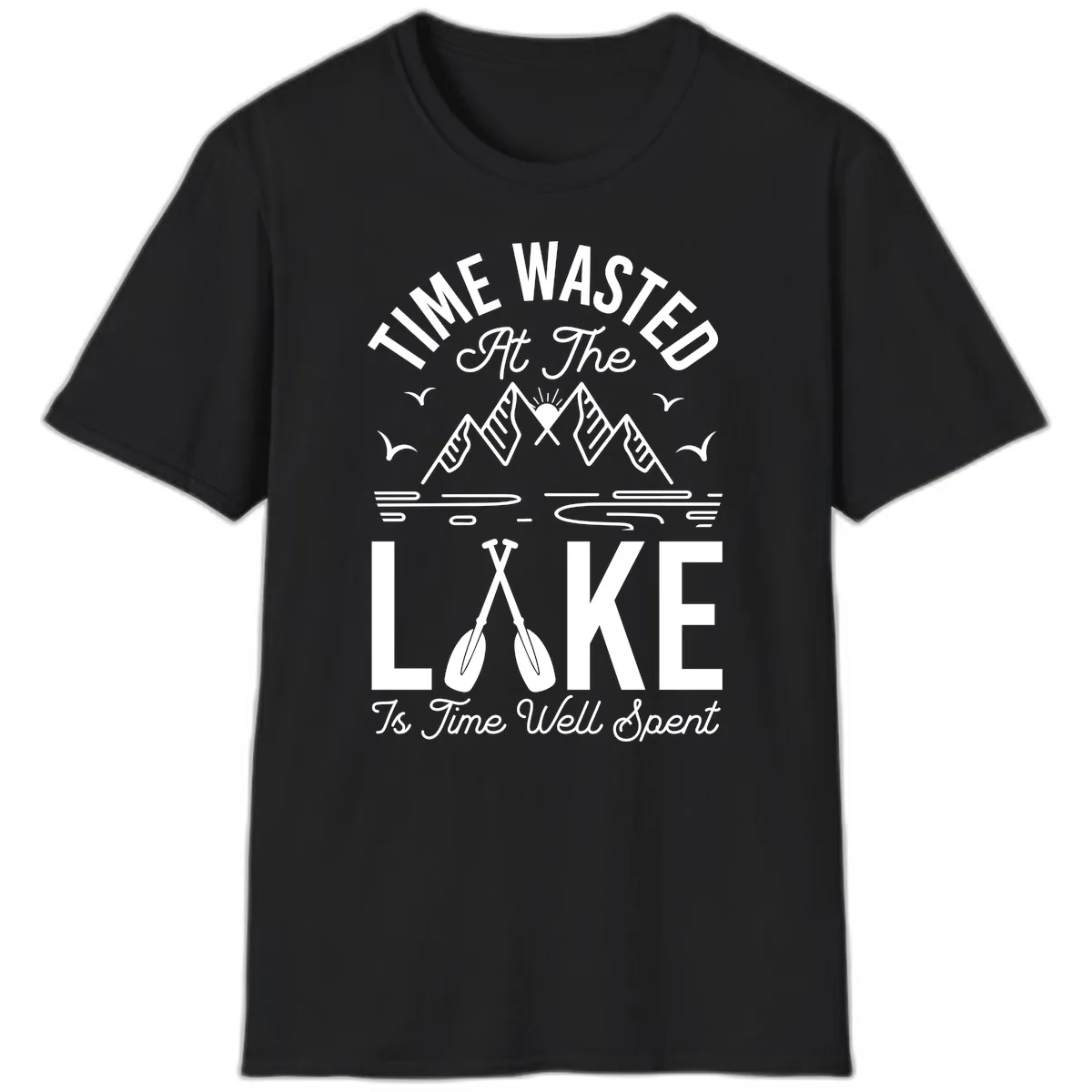 Time Wasted At The Lake T-Shirt in Black
