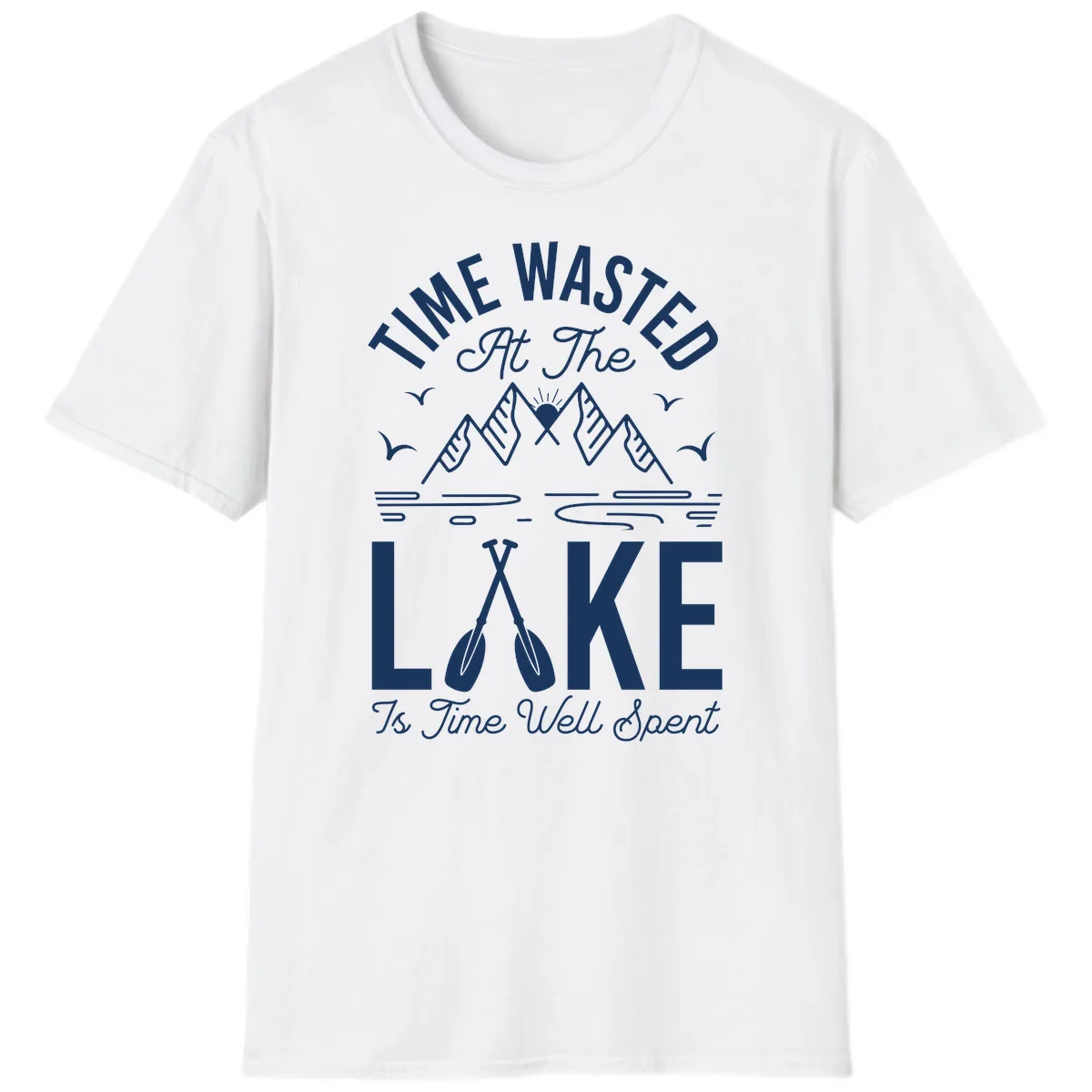 Time Wasted At The Lake T-Shirt in White