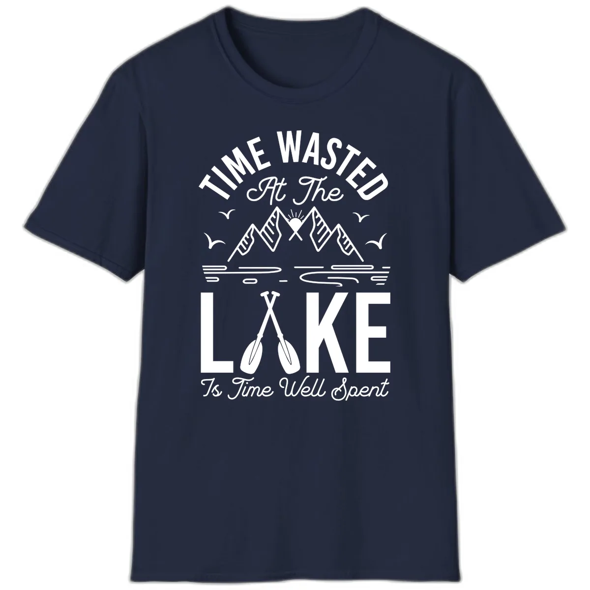 Time Wasted At The Lake T-Shirt in Navy
