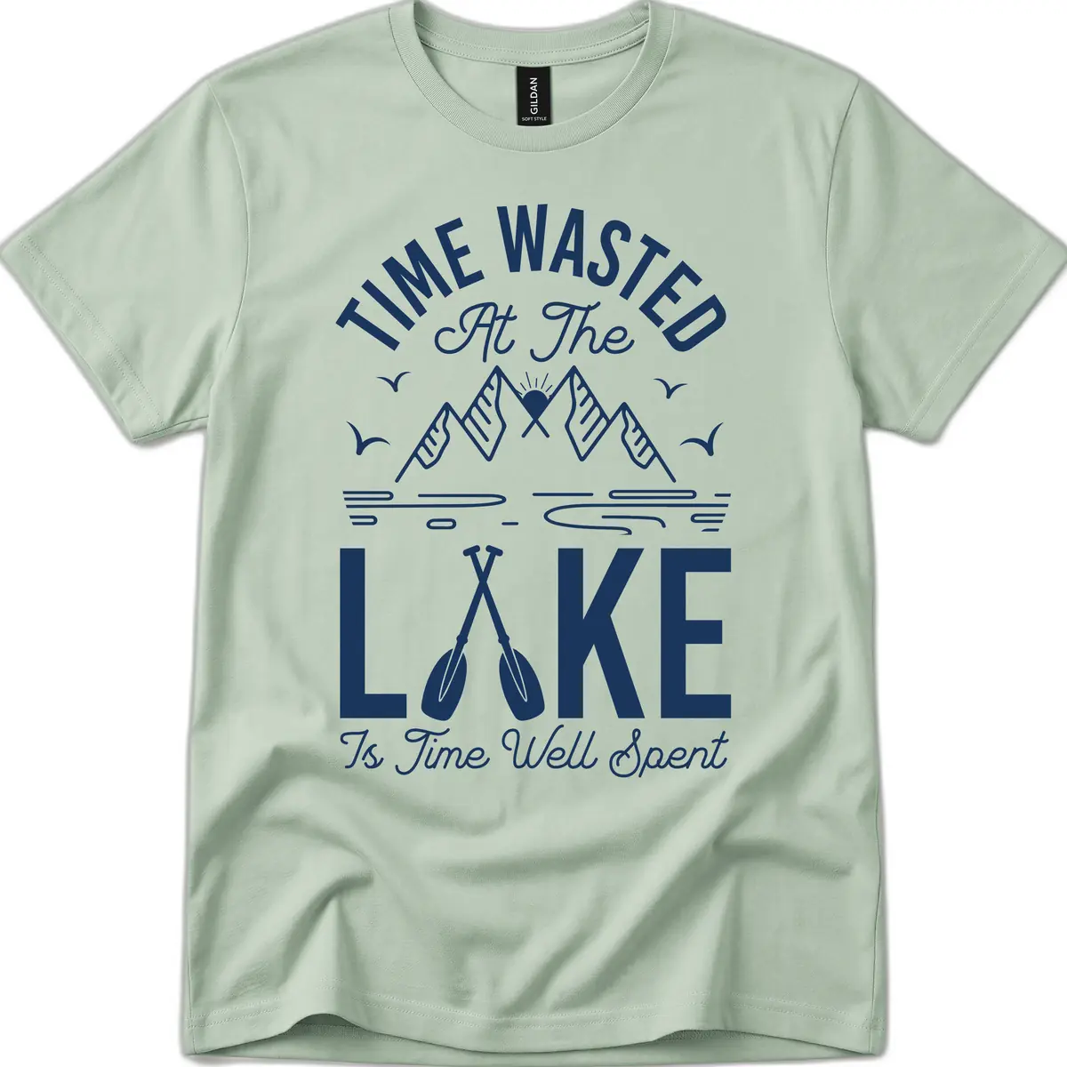 Time Wasted At The Lake T-Shirt in Sage