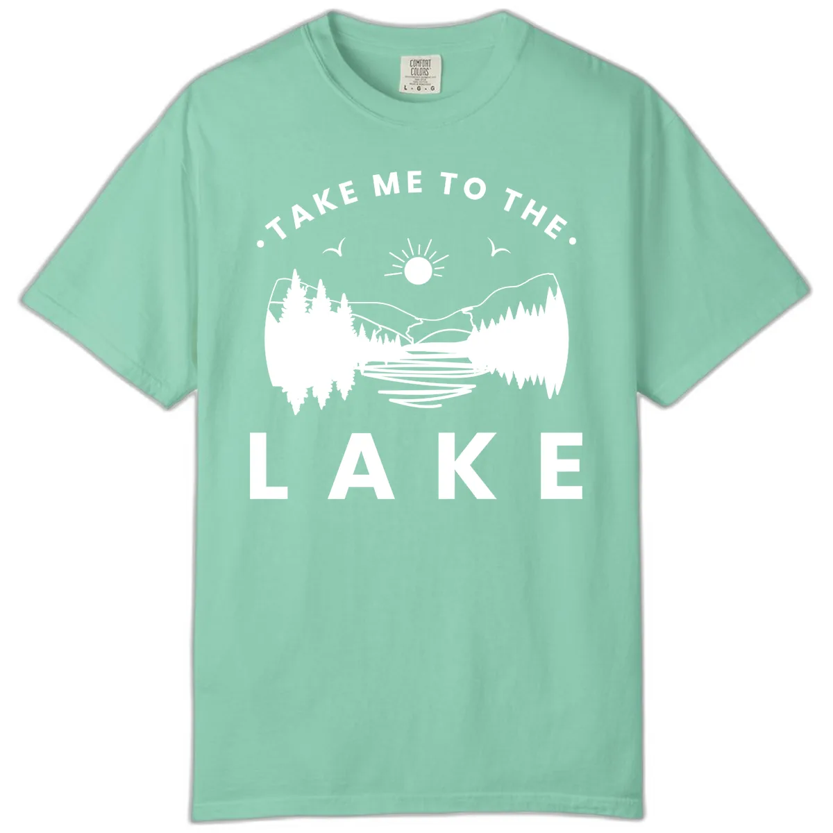 Take Me To The Lake Mountains Comfort Color in Island Reef