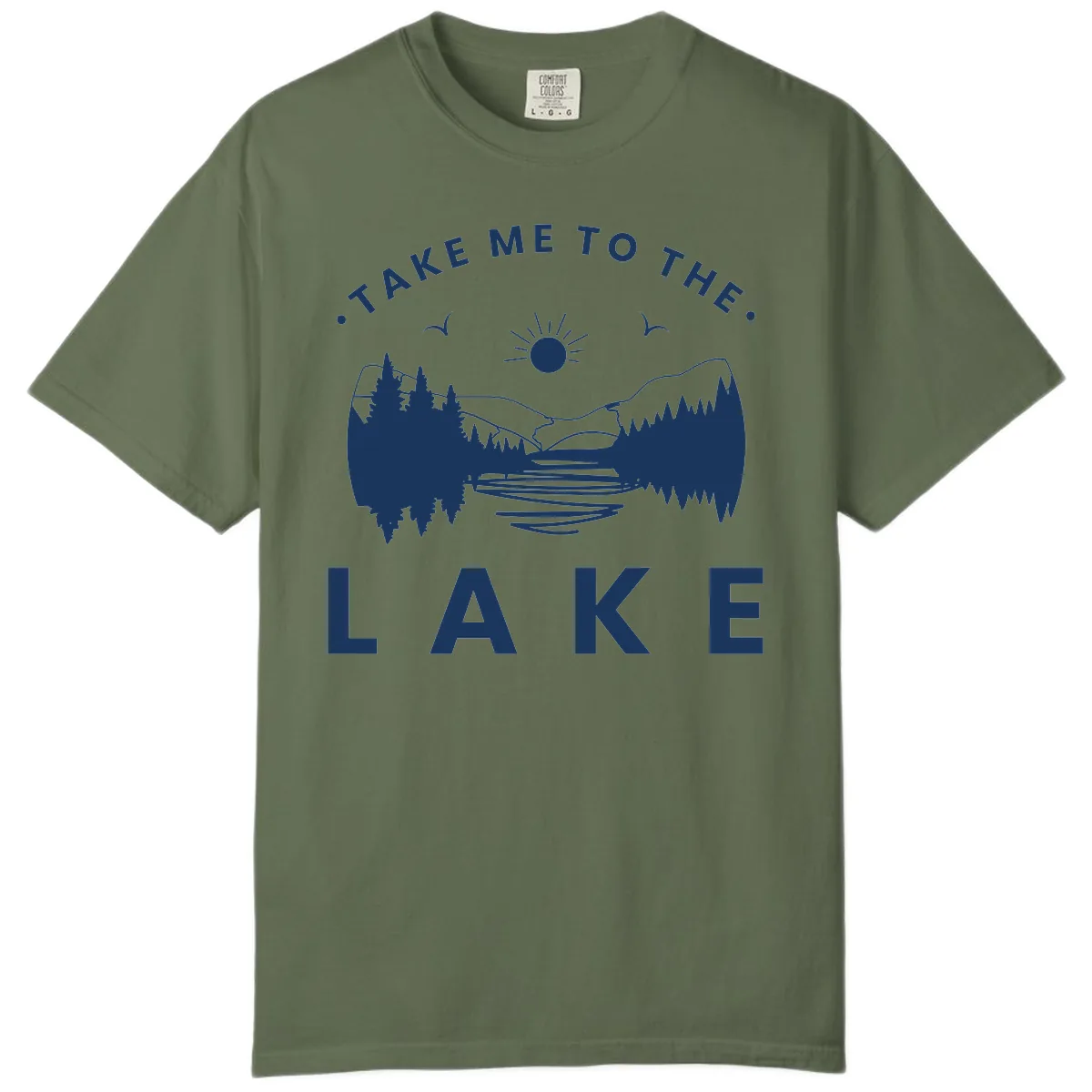 Take Me To The Lake Mountains Comfort Color in Sage