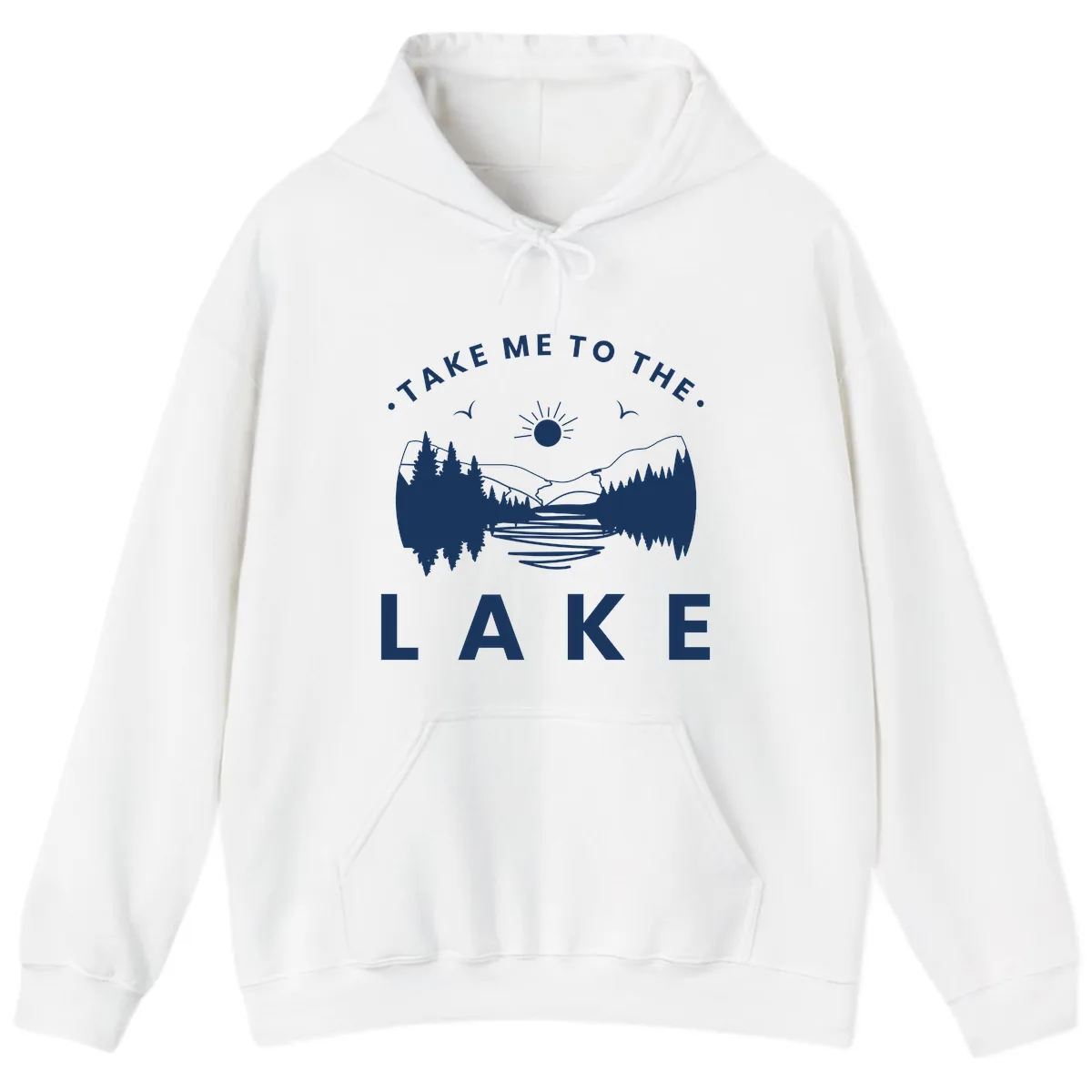 Take Me To The Lake Mountains Hoodie in White