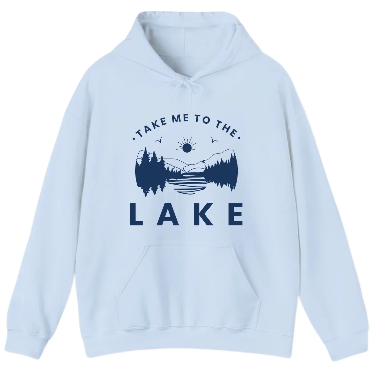 Take Me To The Lake Mountains Hoodie in Light Blue