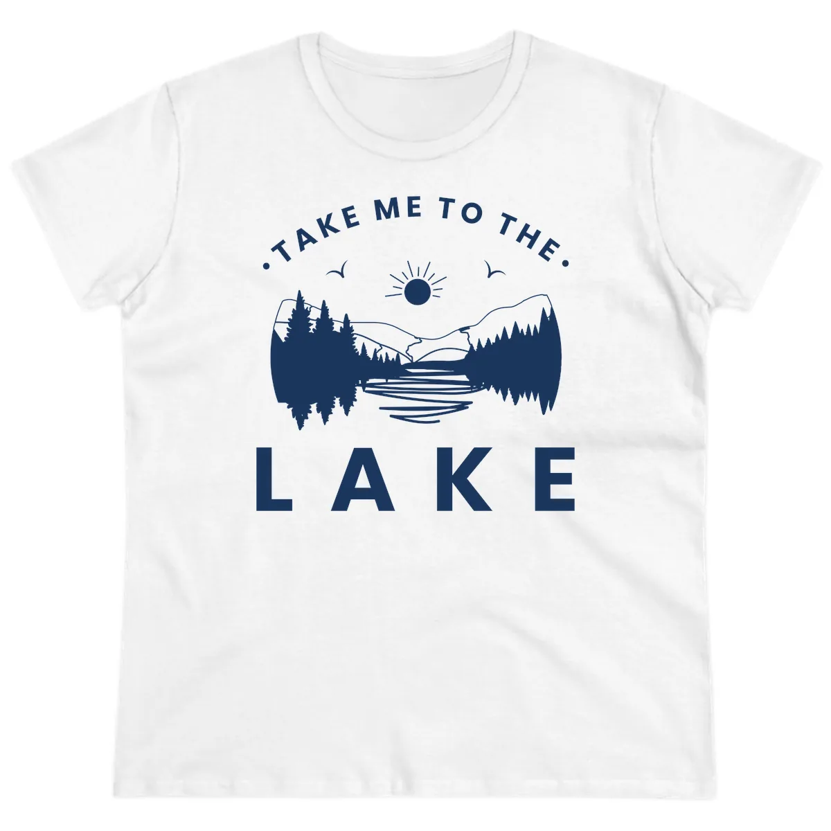 Take Me To The Lake Mountains Ladies Tee in White